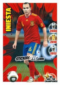 Sticker Andrés Iniesta - We Are The Champions! n. 28 - Panini