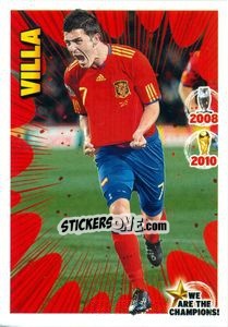Sticker David Villa - We Are The Champions! n. 31 - Panini