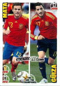 Sticker Juan Mata / Daniel Güiza - We Are The Champions! n. 34 - Panini