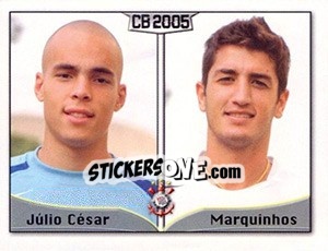 Cromo Júlio C. de S. Santos / Marcos Roberto S. Barbosa - Campeonato Brasileiro 2005 - Panini