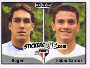 Cromo Roger J. N. da Silva / Fábio Santos Romeu - Campeonato Brasileiro 2005 n. 355 - Panini