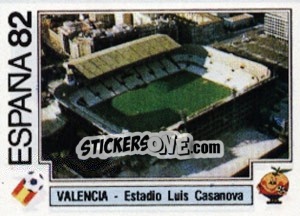 Cromo Valencia - Estadio Luis Casanova - FIFA World Cup España 1982 - Panini