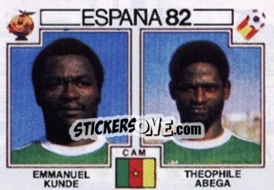 Cromo Emmanuel Kunde / Theophile Abega - FIFA World Cup España 1982 - Panini