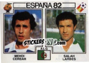 Cromo Mehdi Cerbah / Salah Larbes - FIFA World Cup España 1982 - Panini