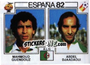 Cromo Mahmoud Guendouz / Abdel Djaadaoui - FIFA World Cup España 1982 - Panini