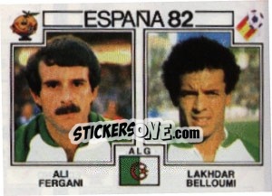 Cromo Ali Fergani / Lakhdar Belloumi - FIFA World Cup España 1982 - Panini