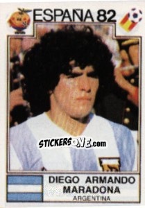 Sticker Diego Armando Maradona - FIFA World Cup España 1982 n. 176 - Panini