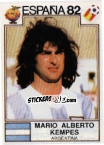 Sticker Mario Alberto Kempes - FIFA World Cup España 1982 n. 180 - Panini