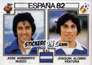 Sticker Jose Norberto Huezo / Joaquin Alonso Ventura - FIFA World Cup España 1982 n. 224 - Panini