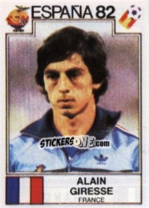 Cromo Alain Giresse - FIFA World Cup España 1982 - Panini