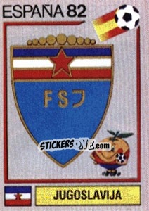 Sticker Jugoslavija (emblem) - FIFA World Cup España 1982 n. 310 - Panini