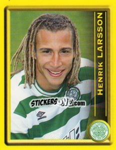 Figurina Henrik Larsson - Scottish Premier League 1999-2000 - Panini