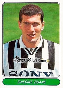 Cromo Zinedine Zidane - European Football Stars 1998 - Panini