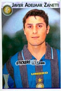Sticker Javier Adelmar Zanetti - Calcio Coppe 1996-1997 n. 75 - Panini
