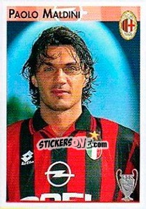 Sticker Paolo Maldini - Calcio Coppe 1996-1997 - Panini
