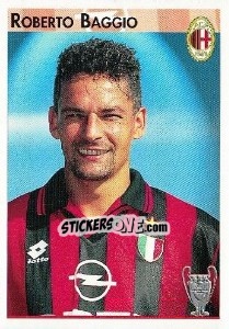 Sticker Roberto Baggio - Calcio Coppe 1996-1997 n. 38 - Panini
