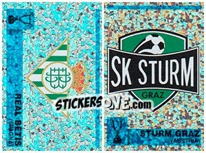 Sticker Scudetto (Real Betis - Sturm Graz) - Calcio Coppe 1997-1998 n. 84 - Panini