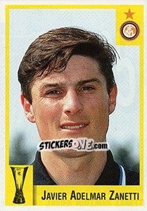Sticker Javier Adelmar Zanetti - Calcio Coppe 1997-1998 n. 105 - Panini
