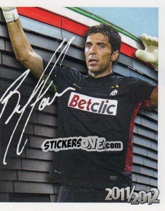 Sticker 1 - Gianluigi Buffon Autografo - Juventus 2011-2012 - Footprint