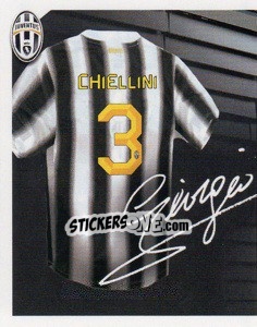 Figurina 3 - Giorgio Chiellini Autografo - Juventus 2011-2012 - Footprint