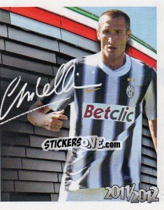 Figurina 3 - Giorgio Chiellini Autografo - Juventus 2011-2012 - Footprint