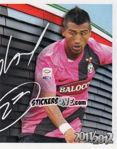 Sticker 22 - Arturo Vidal Autografo - Juventus 2011-2012 - Footprint