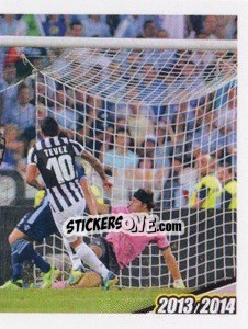 Sticker Carlos Tevez Juventus-Lazio 4-0 - Juventus 2013-2014 n. 90 - Footprint