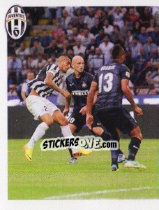 Sticker Arturo Vidal Inter-Jiventus 1-1 - Juventus 2013-2014 n. 93 - Footprint