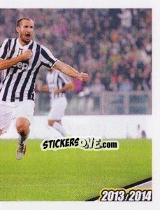 Sticker Giorgio Chiellini Juventus-Milan 3-2 - Juventus 2013-2014 n. 98 - Footprint