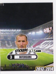 Sticker Chiellini, difensore - Juventus 2013-2014 n. 143 - Footprint