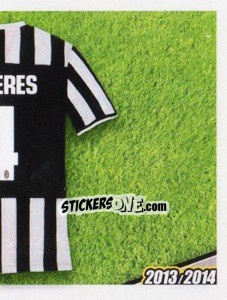 Sticker Caceres maglia 4 - Juventus 2013-2014 n. 155 - Footprint