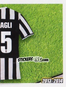 Sticker Barzagli maglia 15 - Juventus 2013-2014 - Footprint