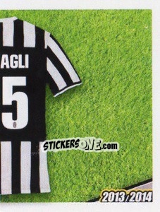 Sticker Barzagli maglia 15 - Juventus 2013-2014 n. 195 - Footprint