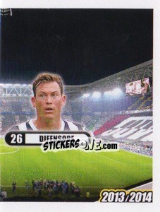 Sticker Lichtsteiner, difensore - Juventus 2013-2014 n. 223 - Footprint