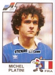 Sticker Michel Platini - UEFA Euro France 1984 - Panini