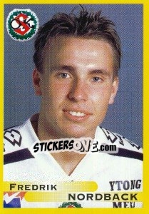 Sticker Fredrik Nordback - Fotboll. Allsvenskan 1999 - Panini