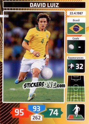 Cromo David Luiz (Brazil) - Die Fußballstars 2014 präsentiert von CBF Brasil - Panini