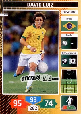 Sticker David Luiz (Brazil) - Die Fußballstars 2014 präsentiert von CBF Brasil n. 4 - Panini