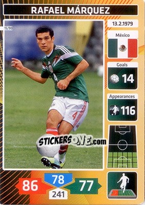Sticker Rafael Márquez (Mexico) - Die Fußballstars 2014 präsentiert von CBF Brasil n. 15 - Panini