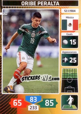 Sticker Oribe Peralta (Mexico) - Die Fußballstars 2014 präsentiert von CBF Brasil n. 16 - Panini
