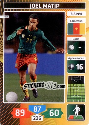 Sticker Joel Matip (Cameroun) - Die Fußballstars 2014 präsentiert von CBF Brasil - Panini