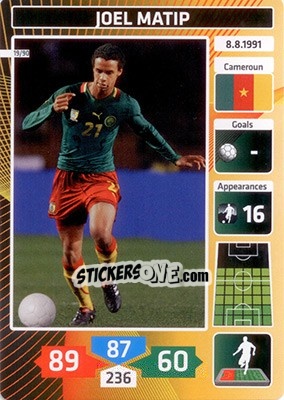 Sticker Joel Matip (Cameroun) - Die Fußballstars 2014 präsentiert von CBF Brasil n. 19 - Panini