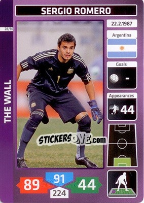 Sticker Sergio Romero (Argentina) - Die Fußballstars 2014 präsentiert von CBF Brasil n. 28 - Panini