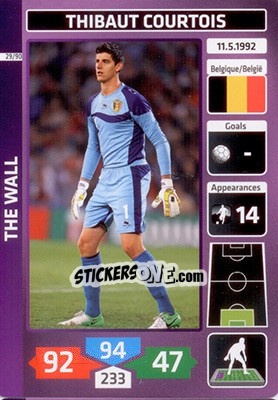 Sticker Thibaut Courtois (Belgium) - Die Fußballstars 2014 präsentiert von CBF Brasil n. 29 - Panini