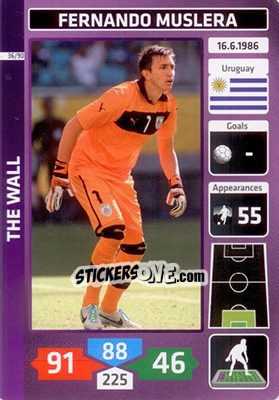 Sticker Fernando Muslera (Uruguay) - Die Fußballstars 2014 präsentiert von CBF Brasil n. 36 - Panini