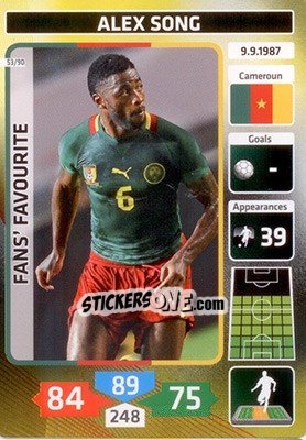 Sticker Alex Song (Cameroun) - Die Fußballstars 2014 präsentiert von CBF Brasil - Panini