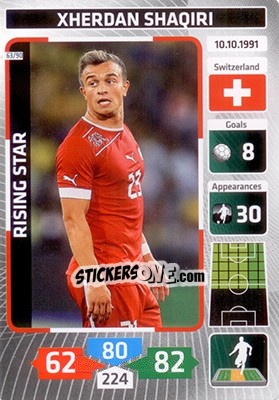 Sticker Xherdan Shaqiri (Switzerland) - Die Fußballstars 2014 präsentiert von CBF Brasil n. 63 - Panini