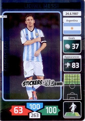 Sticker Lionel Messi (Argentina) - Die Fußballstars 2014 präsentiert von CBF Brasil - Panini