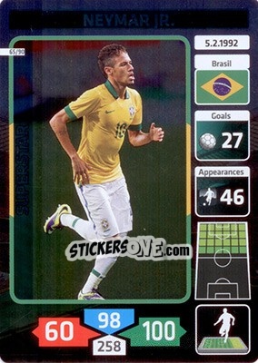 Sticker Neymar Jr. (Brazil) - Die Fußballstars 2014 präsentiert von CBF Brasil n. 65 - Panini