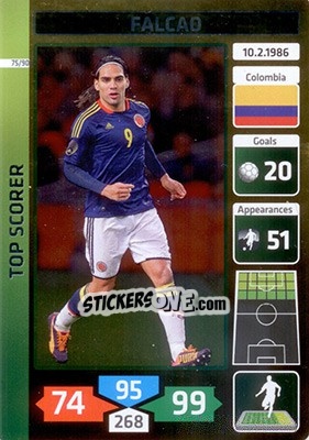 Sticker Falcao (Colombia) - Die Fußballstars 2014 präsentiert von CBF Brasil n. 75 - Panini